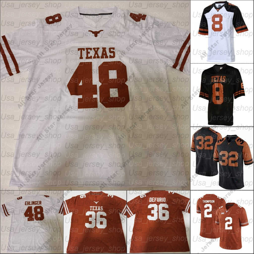 

American College Football Wear Custom Texas Longhorns Football Jersey Texas Longhorns#7 Jake Smith #14 Brenden Schooler #26 Keaontay Ingram # anyname Men Youth Wom, White with 150th