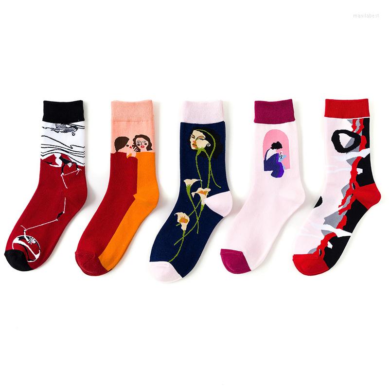 

Women Socks Long Cotton Female Spring Woman Personalized Fashion Girl 3 Pairs / Lot 60pieces, Hong kou hong