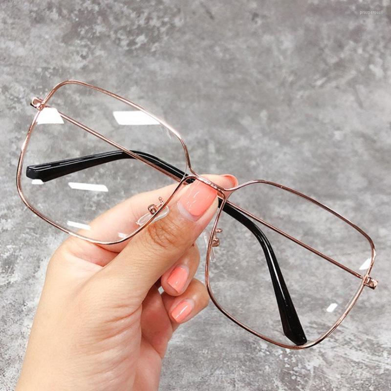 

Sunglasses Qutzzmnd Unisex Ultralight Metal Frame Glasses Square Oversized Eyeglasses Comfort Flat Mirror Eyewear Optical Spectacle Frames