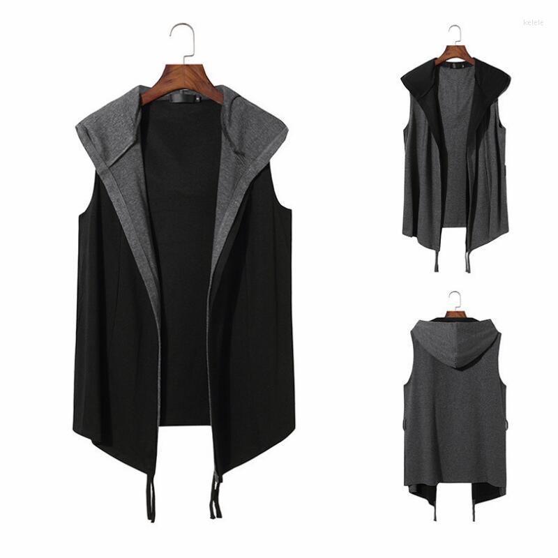 

Men' Hoodies 2022 Men Tank Top Pocket Vest Coat Autumn Thin Sports Sweatshirt Hooded Pullovers Hoodie Ropa Hombre, Black