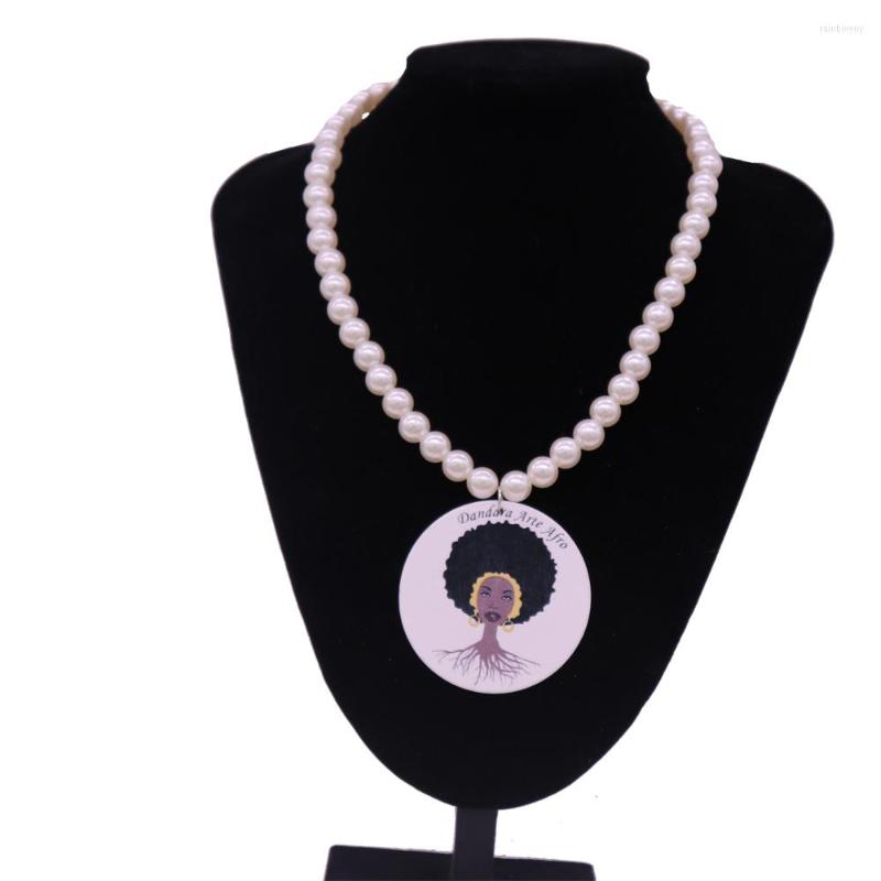 

Choker Handmade Pearl Natural Wooden Printing Arte Afro Girl Necklaces Ethnic African Women Party Gift Promotion Jewelry Fashion
