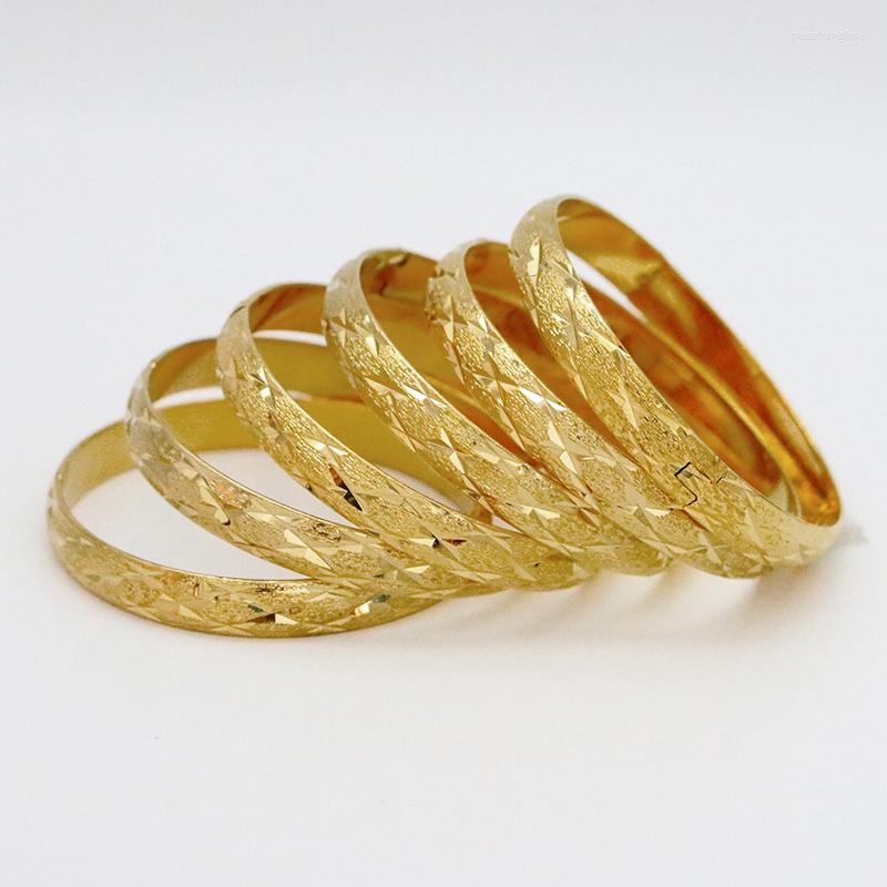

Bangle Openable Dubai Gold Bangles 64mm 8mm Width Women Men Bracelets African European Ethiopia Girls Bride Gift