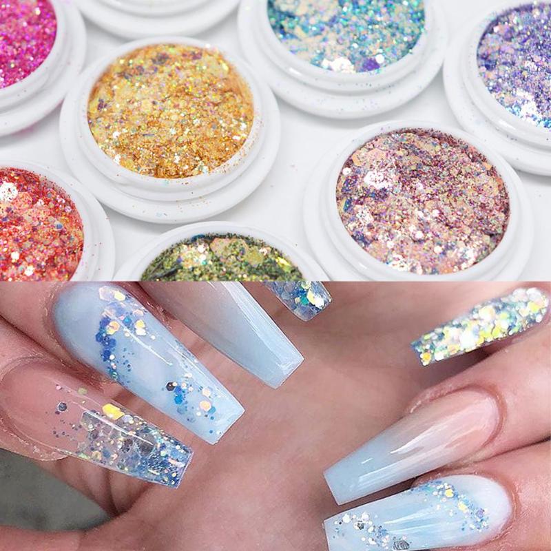 

Nail Glitter 1pc Chameleon Holographic Powder Sequins Makeup Pigment Knitting Decor Parts Gel Painting