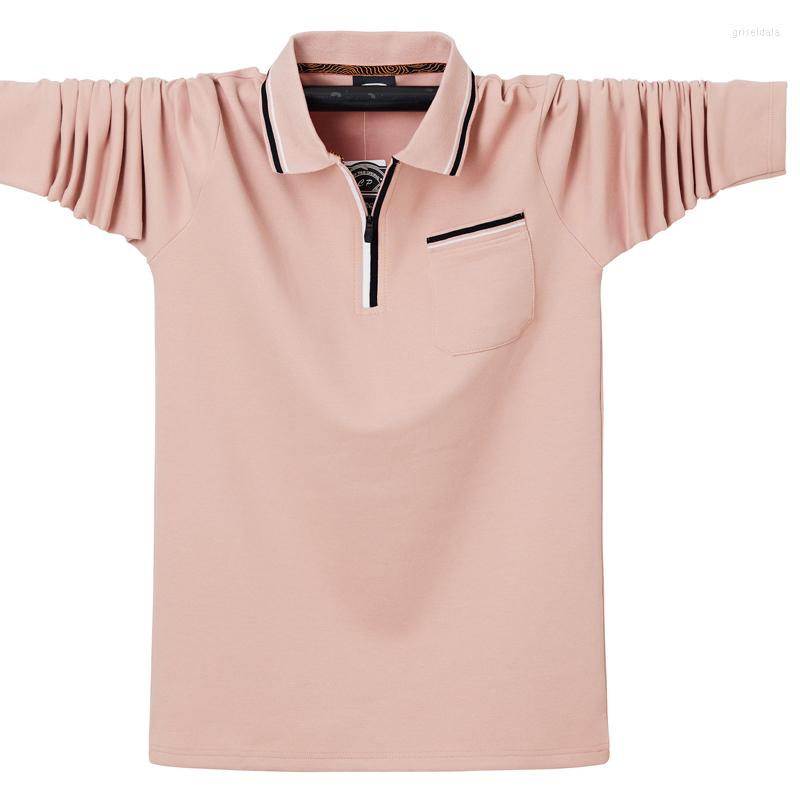 

Men's Polos Plus Size 5XL 6XL Polo Shirt Men 95% Cotton Shirts Solid Color Oversize Tee Long Sleeve Brand Clothes, Black