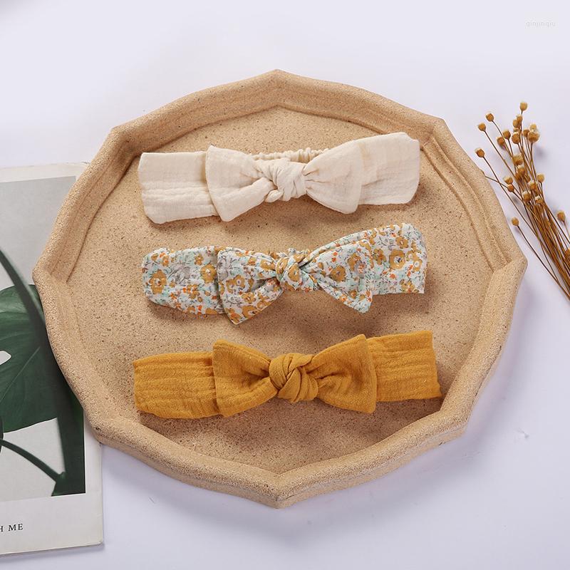 

Hair Accessories 3Pcs/Set Elastics Headband Ears Turban Baby Child Girl Headbands Cotton Band Floral Print Knot Accesories Born
