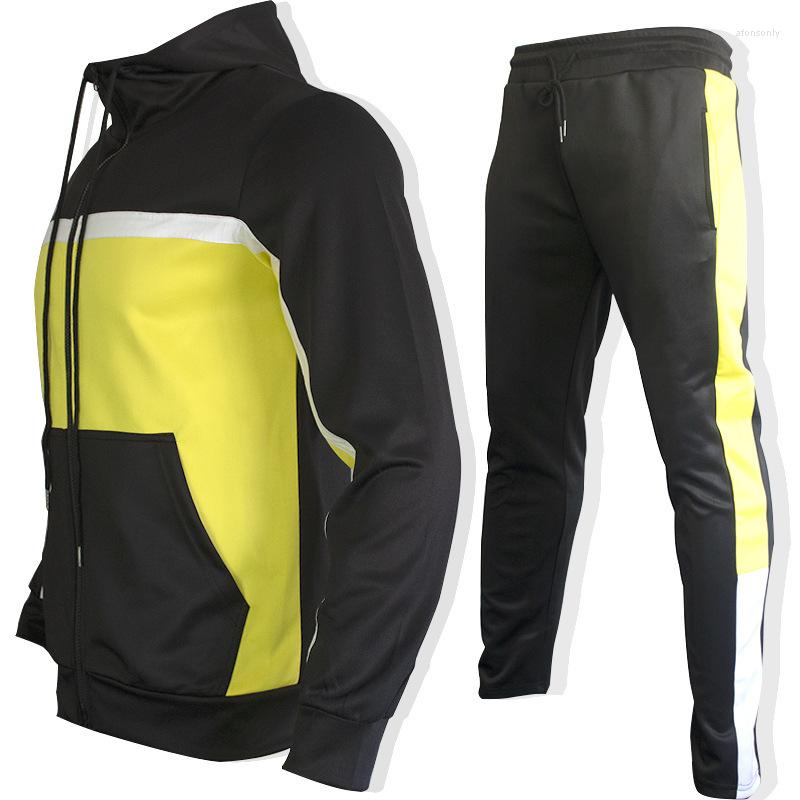 

Men's Tracksuits Men's Spring And Autumn Tide Brand Long Sleeve Casual Sportswear Suit Outdoor Running Jacket Hooded Two-piece Set, Red