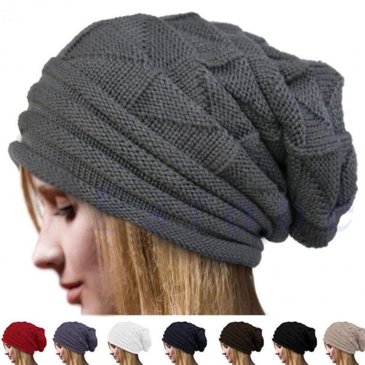 

Home Knitted Long Beanie Oversized Ski Hat Slouchy Skullies Hats Women Men Winter Wool Warm Hat Unisex
