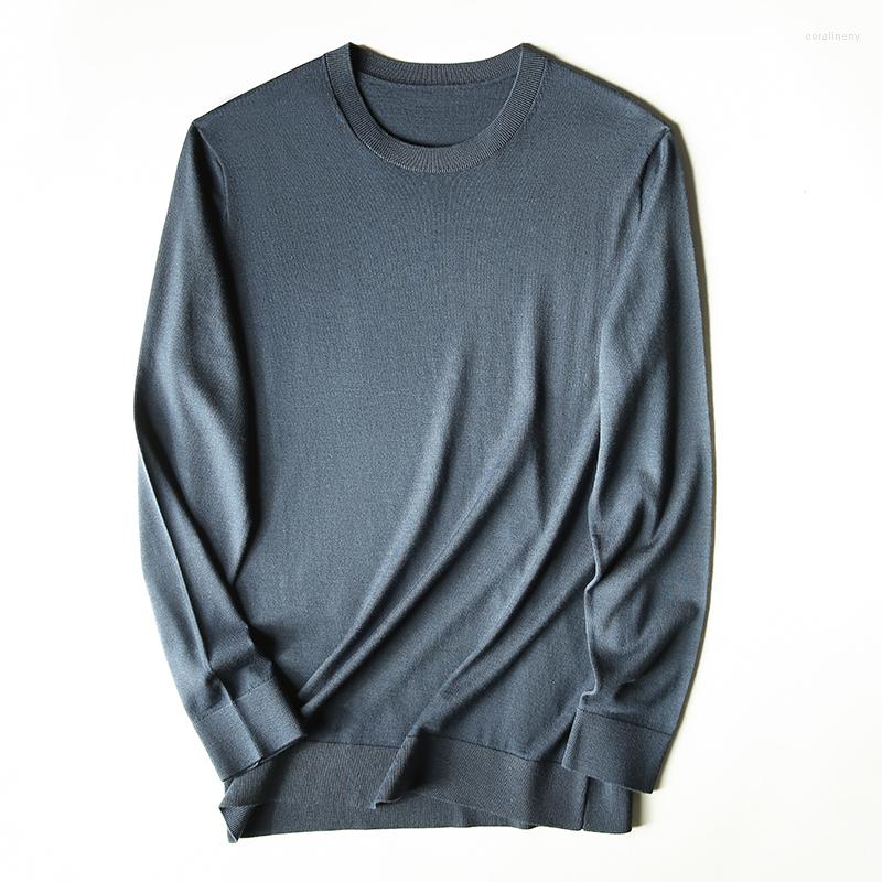 

Men's Sweaters High Quality Merino Woolen Sweater Slim High-End Dense Simple Thin Men's Knitting, Black