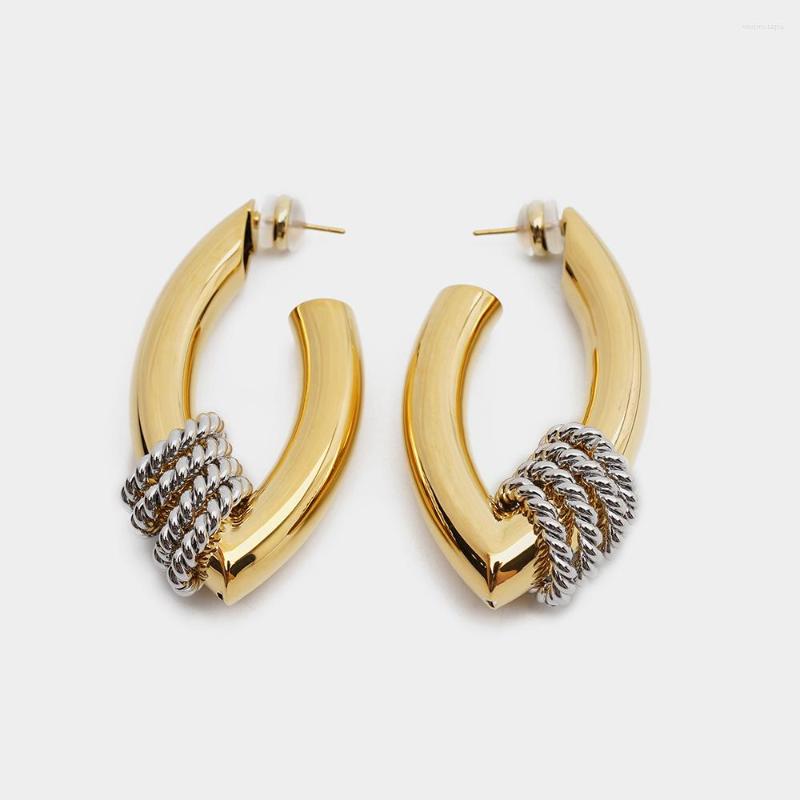 

Dangle Earrings JBJD Exaggerated V-shaped Metal Hollow Drop