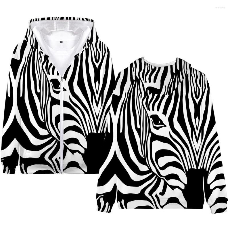 

Men's Hoodies Zebra 3D Zip Hoody Men Women Fashion 2022 Printing Sweatshirt Harajuku Pullover Long Sleeve