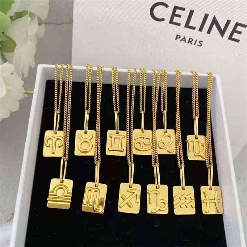 

Ceiine Sailin Twelve Constellations Necklace Female Lisa Same Luxury Small Popular Design Premium Versatile Clavicle Chain