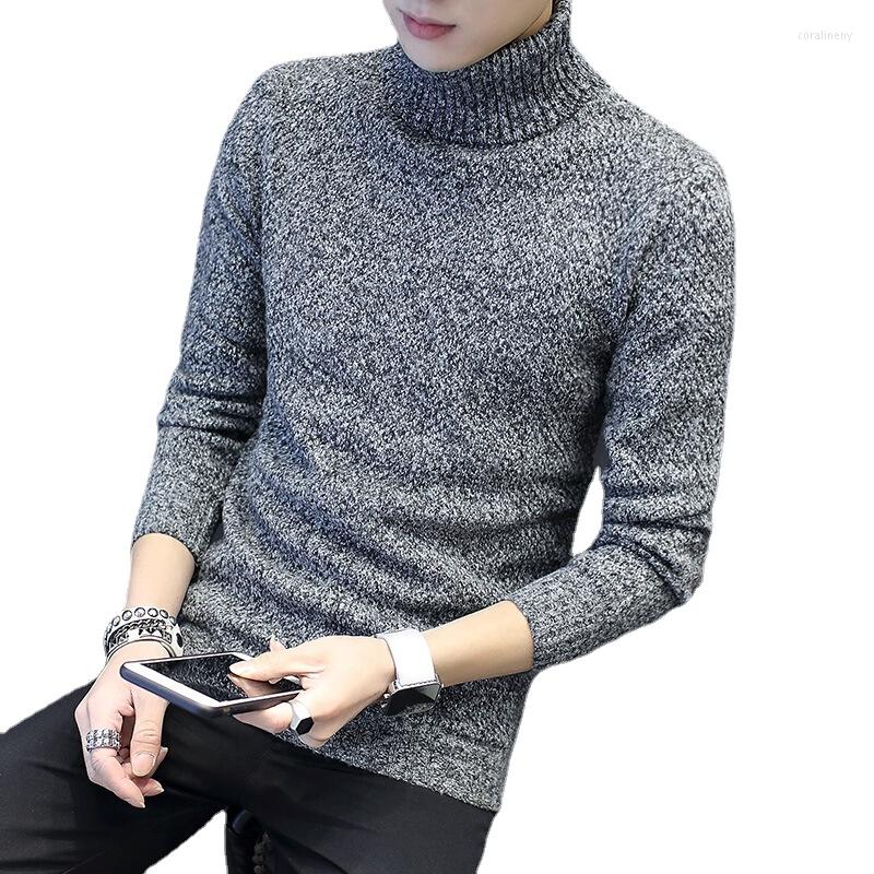 

Men's Sweaters Fashion Turtleneck Men's Sweater Youth Student Warm Men Solid Winter Clothes Pullovers Computer Knitted Casual Clothing, Picture shown
