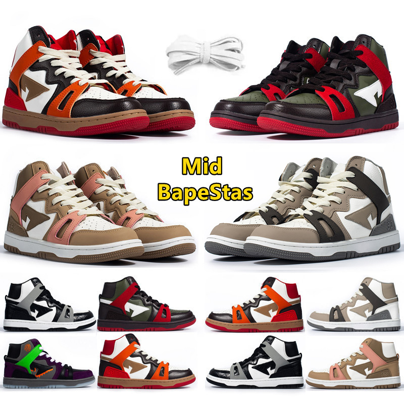 

Bapestas Mens Running Shoes A Bathing Ape baped bapesta 93 Hi Black Light Grey Brown Red Orange Light Sand Men Women Platform Shoe Outdoor Trainers Sports Sneakers, Pay for box