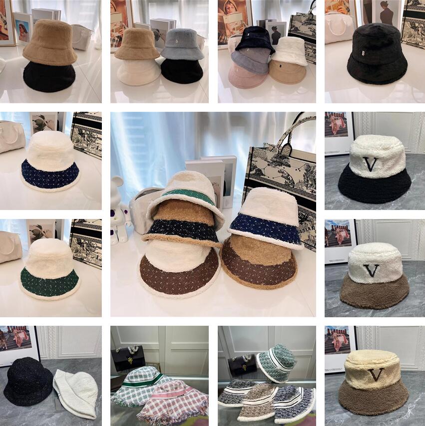 

Couples Plush Bucket Hat Fashion Classic Leisure Stingy Brim Cap Unisex Tide Fisherman Hats Multicolor Winter Warmth Sunhat Printing Lamb Wool designer Caps, This link is not sold separately