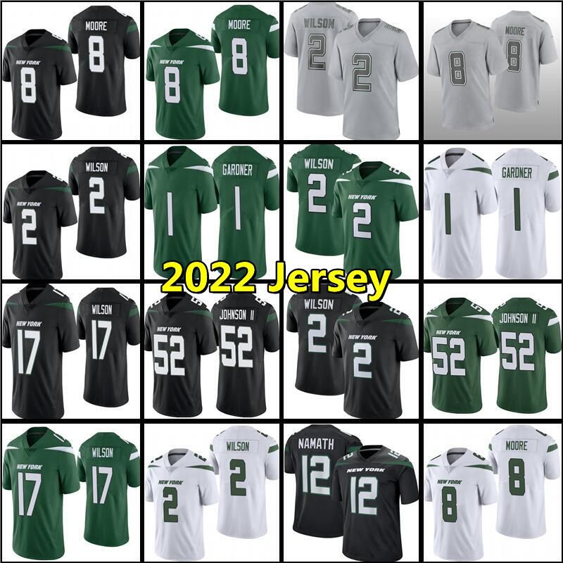 

CUSTOM CUSTOM Zach Wilson 2 Football Jersey Mekhi Becton Michael Carter Ahmad Sauce Gardner Garrett Wilson Elijah Moore Braxton Berrios Jerm, Men jersey