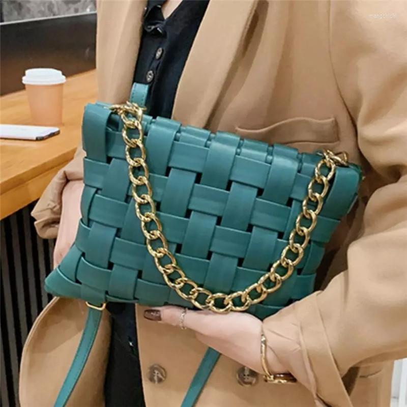 

Evening Bags Weave Small PU Leather Crossbody For Women 2022 Luxury Chain Shoulder Handbags And Purses Classic Cross Body Bag, Black