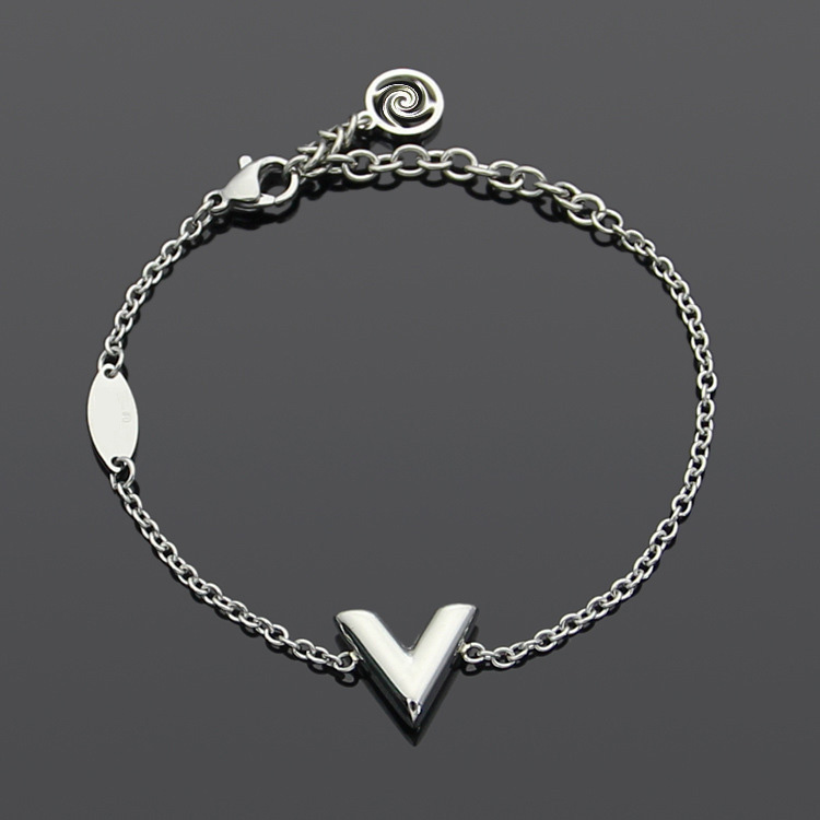 

charm bracelets Titanium steel lvs letter 18K gold bracelet designer jewellery luxury love bangles for mens womens bijoux-4 cjewelers