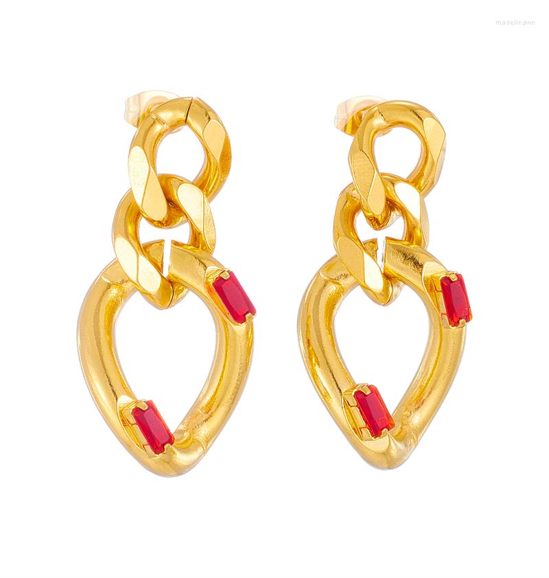 

Stud Earrings 316L Stainless Steel Fashion Fine Jewelry Punk Style Embedded Zircon Twisted Splicing Geometry Shape For Women