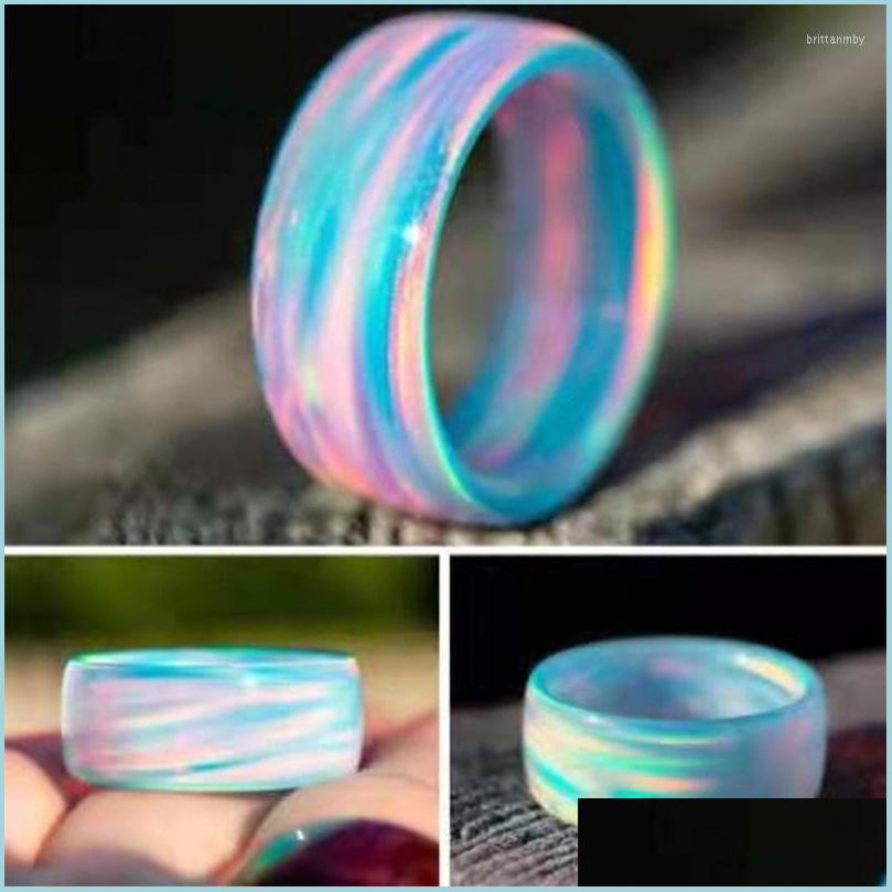 

Cluster Rings Cluster Rings Fashion Acrylic Resin For Women Simplicity Color Aurora Rainbow Index Finger Female Retro Delicate Trend Dhpcg