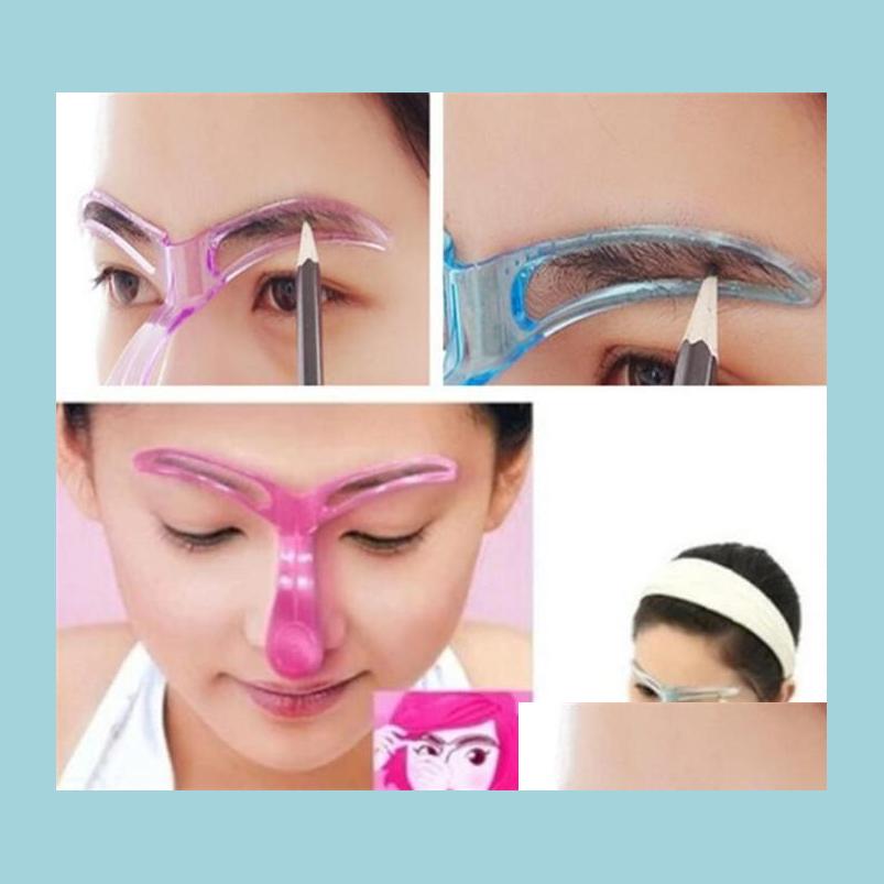 

Eyebrow Tools Stencils High Quality Grooming Brow Painted Model Stencil Kit Sha Diy Beauty Eyebrow Pink Blue 2 Colors Eyebrows Sty Dhdli