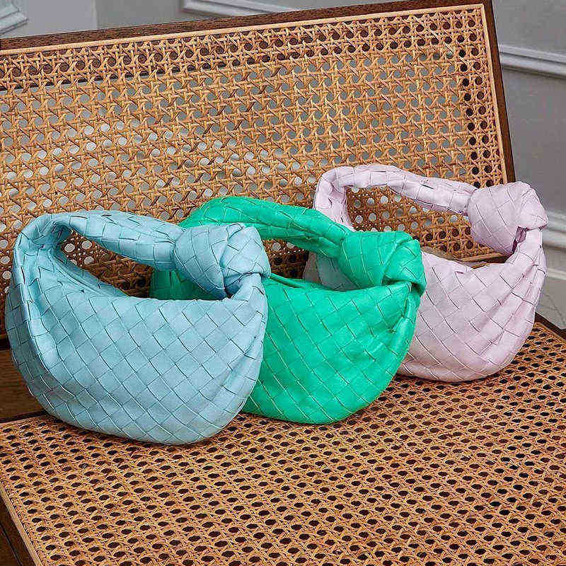 

Evening bag Fashion Hand Woven Women Bag Mini Lacquer Leather Top Handle Bags Designer Female Hobos Pu Knotted Handbag 2022 20220607, Orange