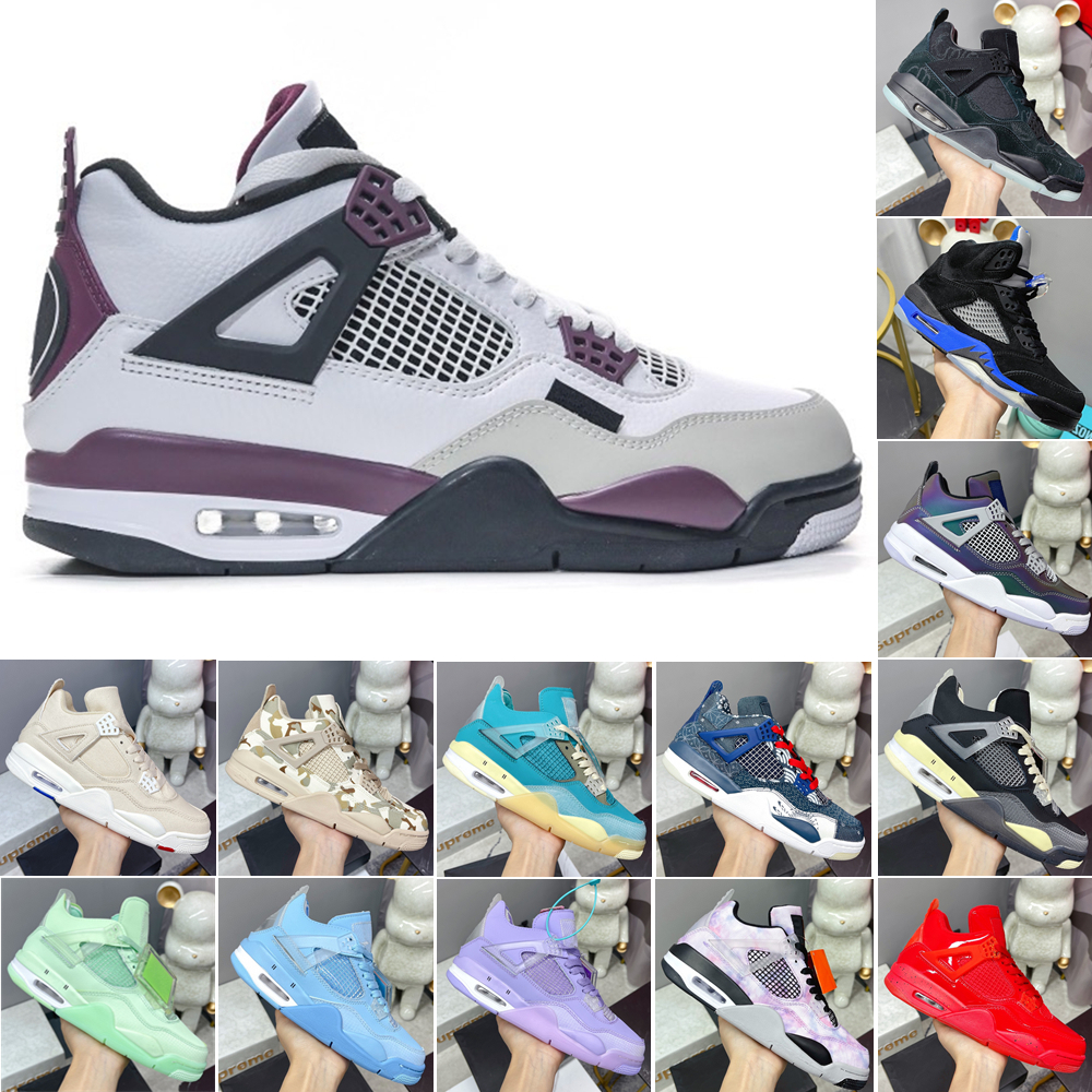 

With Box Jordens 4 Basketball Shoes Men Trainers J4 Jumpman 4s Sports Offs White Oreo Infrared Women Violet Ore Sneakers Military Black Doernbecher Red Thunder Retro, Shoebox