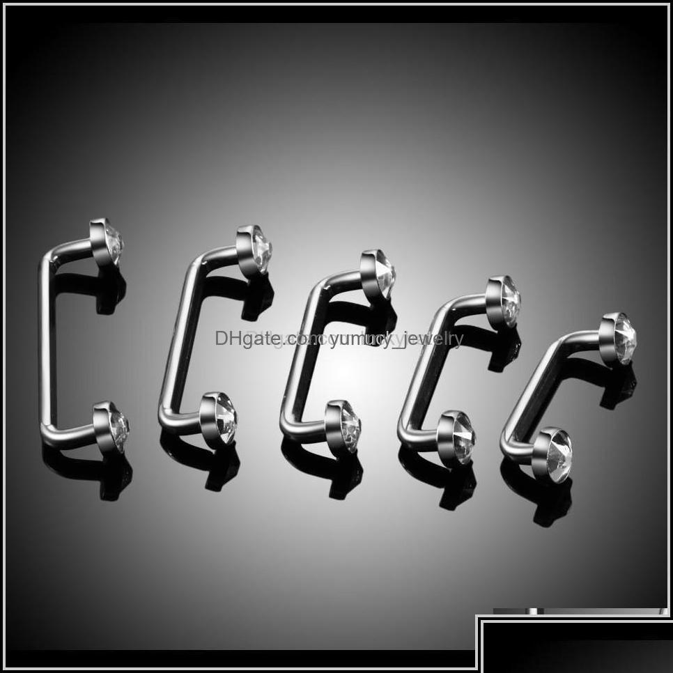

Eyebrow Jewelry Eyebrow Jewelry Body Drop Delivery 2021 1Pc G23 Titanium Internally Thread Crystal Gem Surface Barbell Piercing 14G Otbng