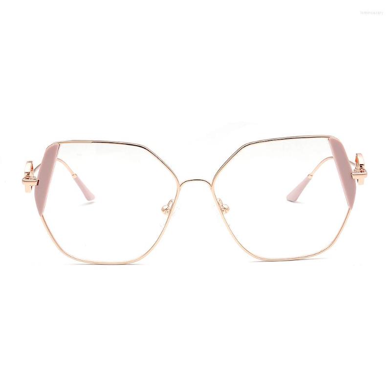 

Sunglasses Frames Women Vintage Oversize Eyeglass For Square Retro Fashion Glasses Light Metal Spectacles Rx Eyewear Red Gold