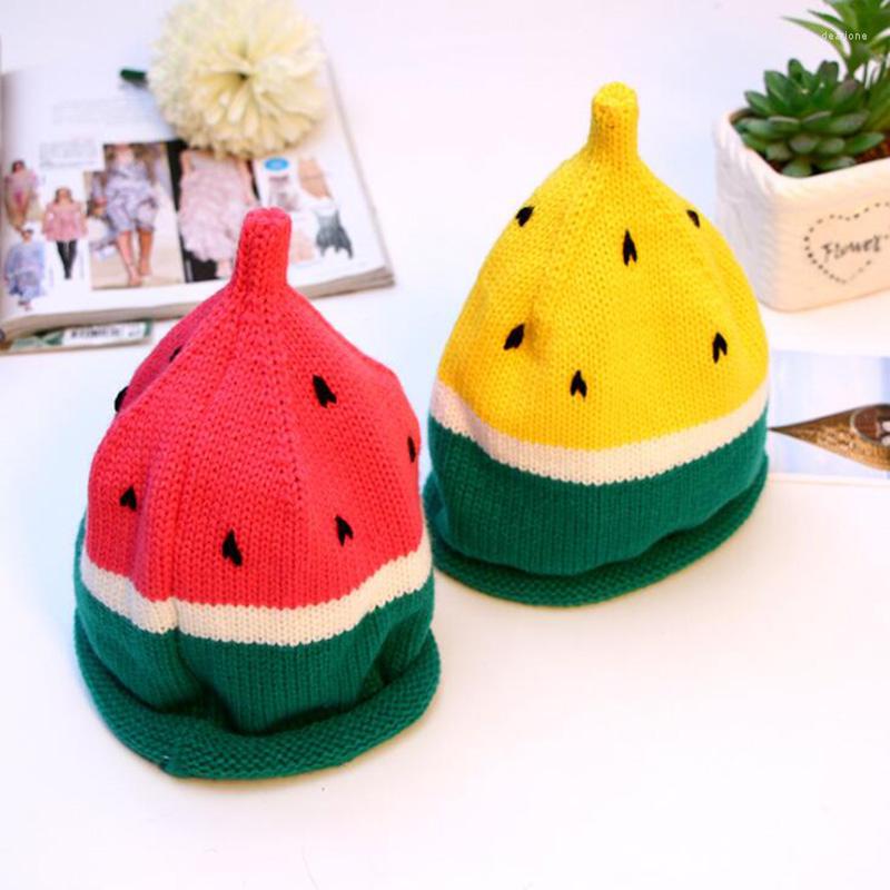 

Hats Lovely Watermelon Knitted Beanie Cap Winter Knitting Woolen Hat Toddler Children Kids Baby Boys Girls Crochet Beanies, Red