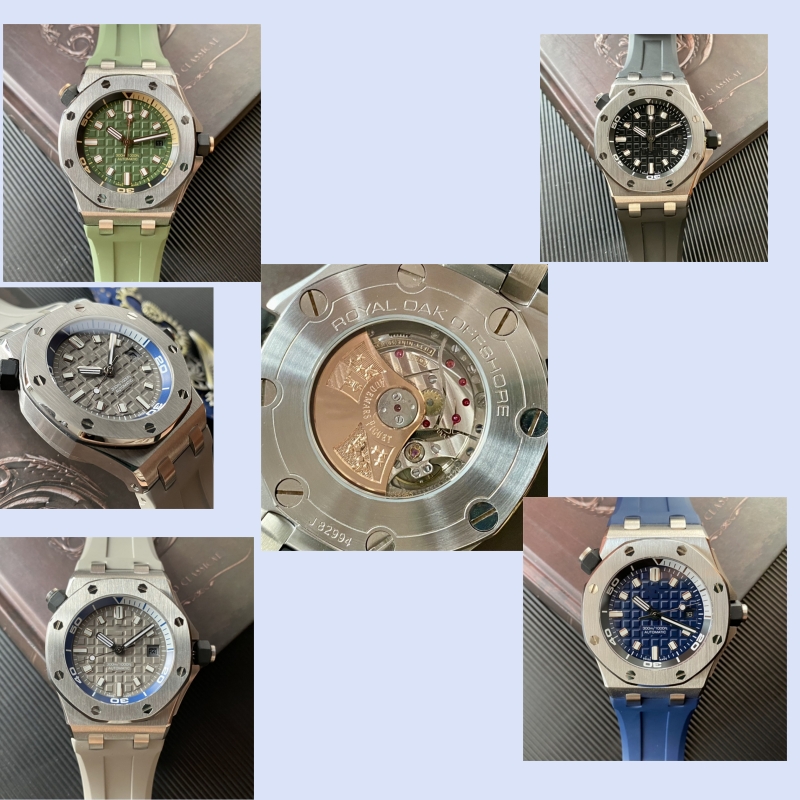 

15710 Montre de luxe mens watches 42x14mm 3120 automatic mechanical movement steel case Rubber strap luxury watch Wristwatches waterproof, As picture
