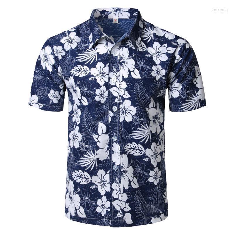 

Men's Casual Shirts Men's Men Shirt Ethnic Style Print Lapel Neck Streetwear Short Sleeve Tops Summer Floral Beach For, Blue