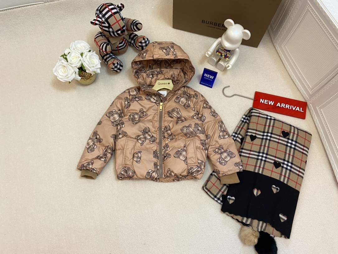 

kids Coat Kid clothe Jacket Down Coats Baby Clothes Designer Hooded Bears 2022 Boy Girls Outerwear, Khaki