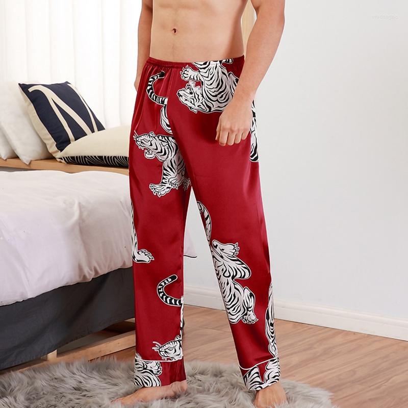 

Men's Sleepwear Autumn Winter Men Print Sleep Bottoms Comfort Loose Pants Elasticity Waist Mens Pajamas Homewear