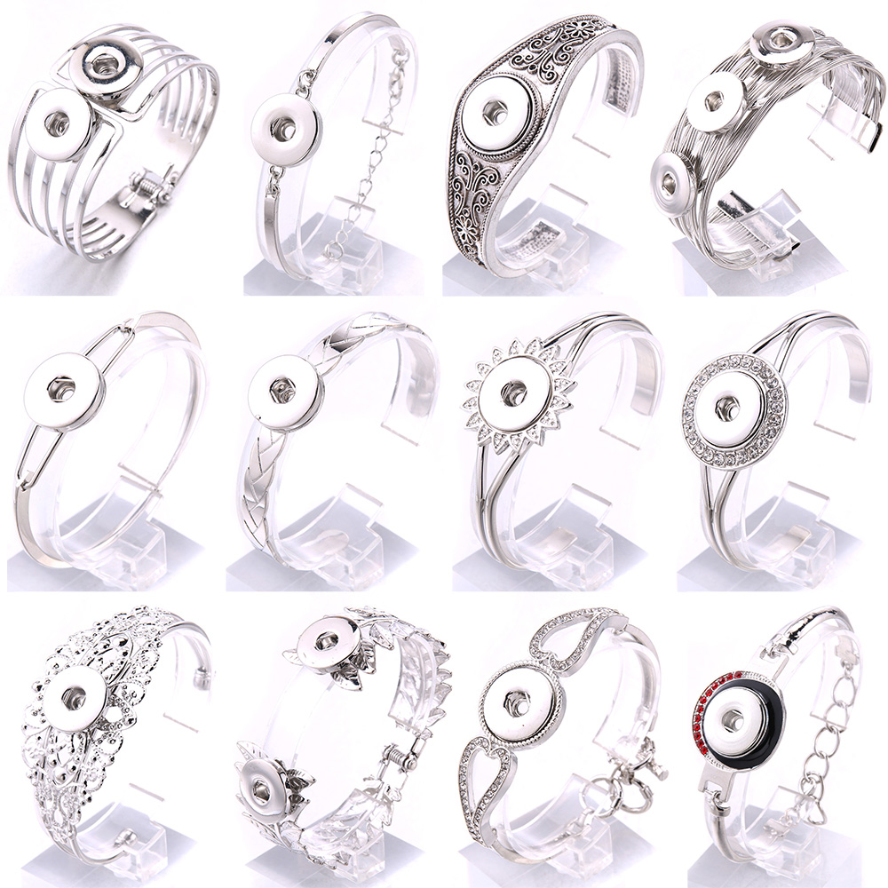 

Charm Bracelets 2022 New Fashion Rhinestone Snap Bracelet Jewelry Women Diy Accessories Gift Wholesale Drop Delivery Smt7M