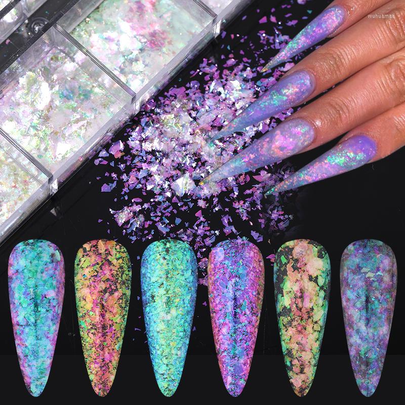 

Nail Glitter 12 Grids Holographic Nails Aurora Sequins Crystal Fire Flakes Sparkle Charms Gel Polish Manicure Decoration