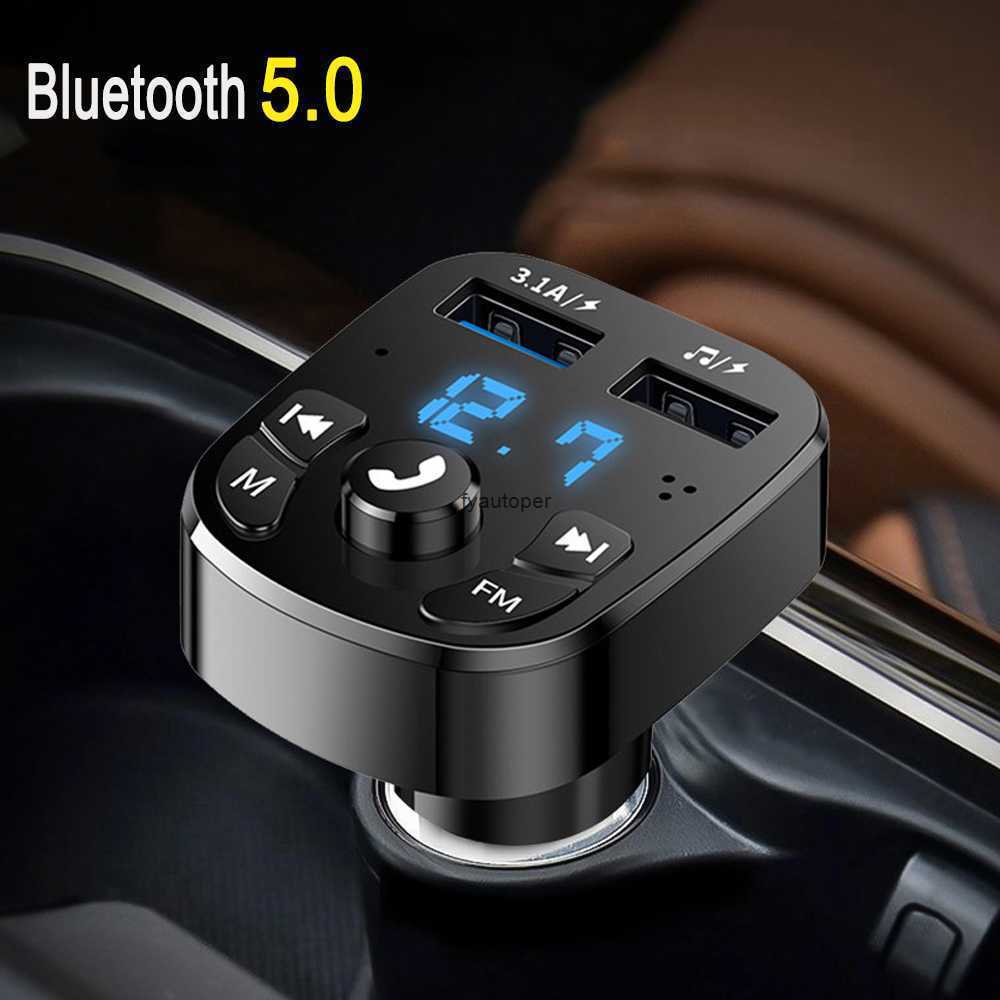

USB ChargerCar FM Transmitter Bluetooth 5.0 AUX Gonomycy Kit Wireless Car Dual Car Charger USB Car Radio