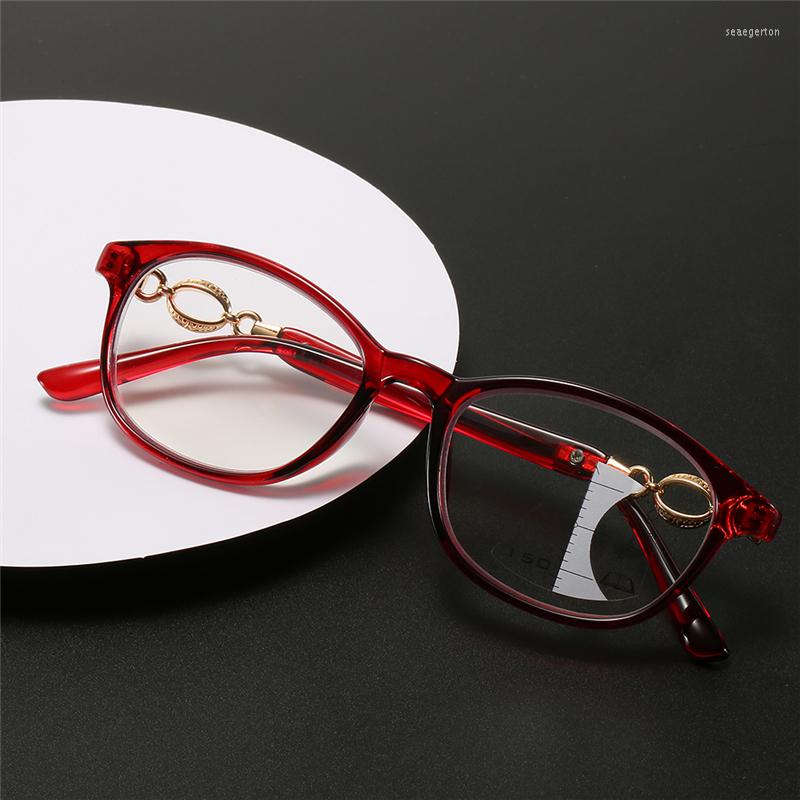 

Sunglasses Fashion Women Anti Blue Blocking Reading Glasses Purple Full Frame Progressive Multifocal Presbyopic Casual PC Eyewear