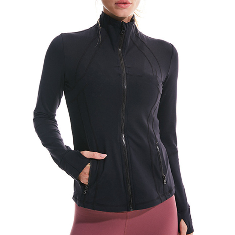 

Yoga Women Sports Long-Sleeved Tight Quick Dry Slim High Elastic, Black