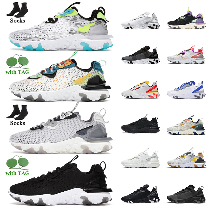 

With Socks 2023 Element 55 87 Running Shoes Epic Reaction Vast Grey Triple Black White Iridescent Undercover Anthracite Barely Volt Women Mens Trainers Sneakers, A39 light armory blue 40-45
