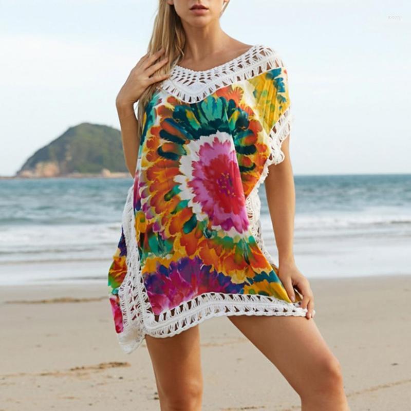 

Women's Swimwear Women's High-quality Tie-dye Coverup Beachwear Dress Beach Cotton BreathableWomen's, One size