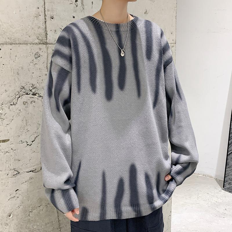

Men's Sweaters Japan Style Loose Fit Men Streetwear Casual Autumn Winter Knitted Pullover Oversized Tops, Grey