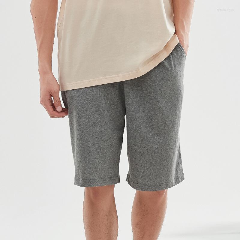 

Men's Sleepwear Summer Cotton Sleep Bottoms Mens Casual Pants Solid Color Male Sleeping Shorts Loose Comfortable Short, C blue