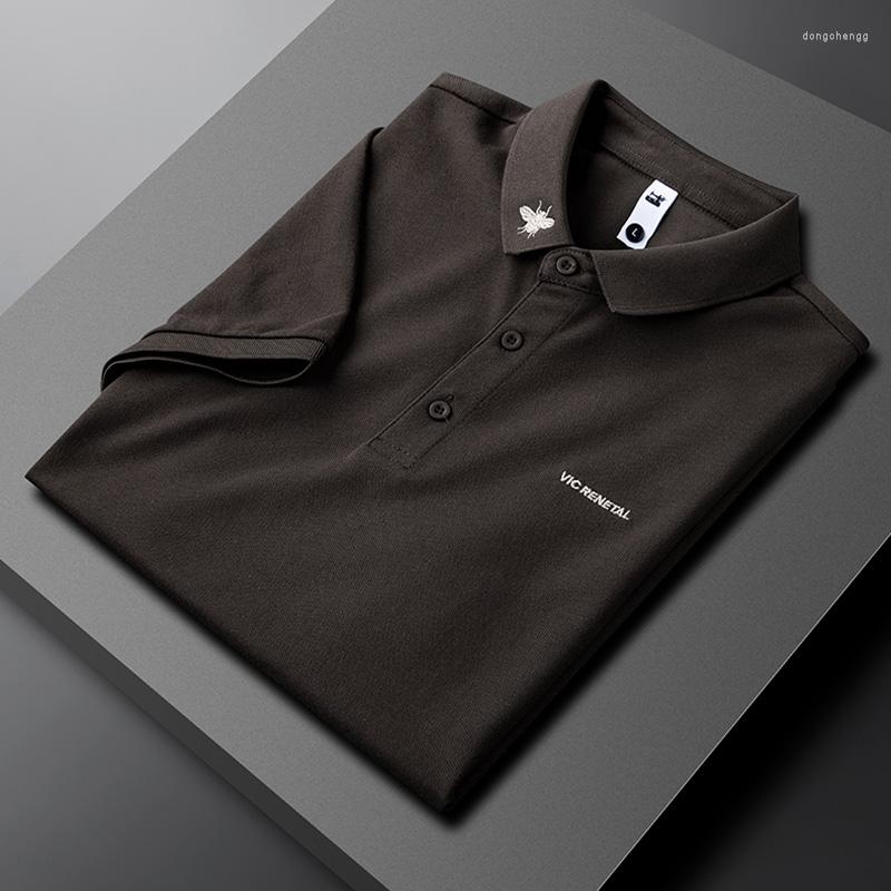 

Men's T Shirts Black Quality Neckline Embroidery Fashion Polo Shirt Business Casual Bottoming Lapel T-shirt
