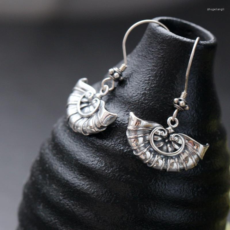 

Dangle Earrings 925 Sterling Silver Female Allergy Fan-shaped Thai