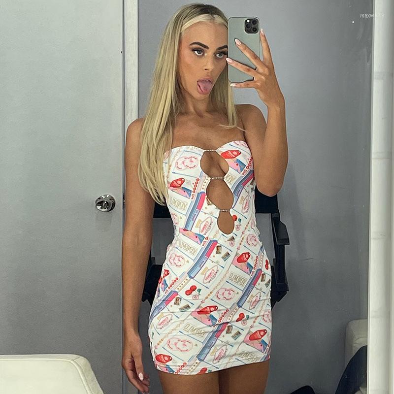 

Work Dresses Summer Print Fitness Women Mini Dress Sexy Bodycon Strapless Backless Off Shoulder Urban Party Club Clothes Streetwear, White