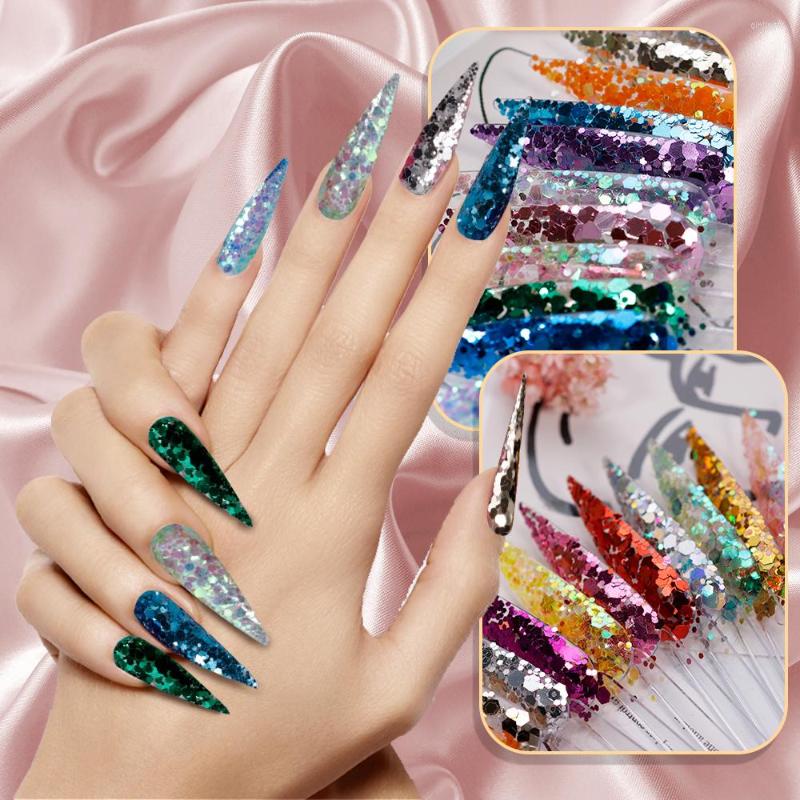 

Nail Glitter 50g/Bag Iridescent Mixed Hexagon Chunky Flake Shiny Holographic Sequins Flakes Irregular DIY Manicure