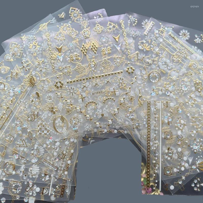 

Nail Glitter 30sheets/lot 3D Sticker Gold Diamond Decal Stick Self-Adhesive Art Decoration Nails Accessories NL13