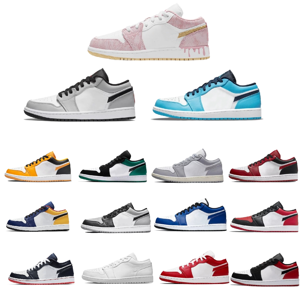 

Jumpmen 1 1s Low Basketball Shoes Mens Womens Fragment Panda Shadow Wolf Grey Court Purple Sier Paris Bred Toe Spruce Aura Laser Orange Sports Trainer Sneaker EU36-45, #33 paint drip