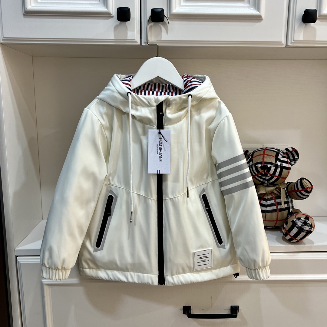 

Baby Clothes Kids Coats Jacket Designer Kid clothe Down Coat With Hooded 2022 reflective stripe Thick Warm Outwear Girl Boy Girls Classic, Black