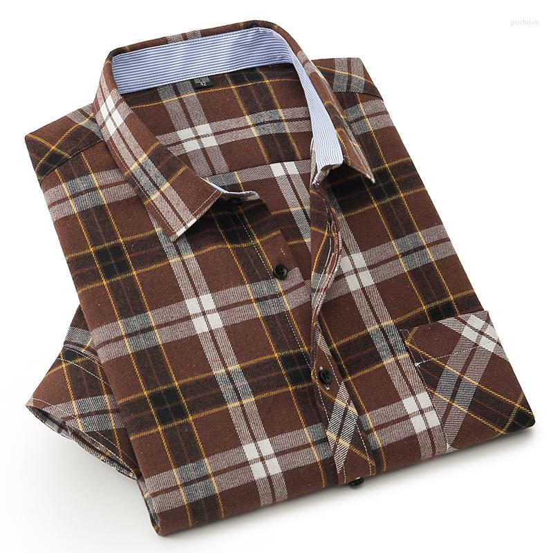 

Men's Casual Shirts Plus Size 6XL 8XL 10XL Men Plaid Shirt Classic Style Autumn Fashion Brushed Fabric Business Long Sleeve Male Brand, 33-2